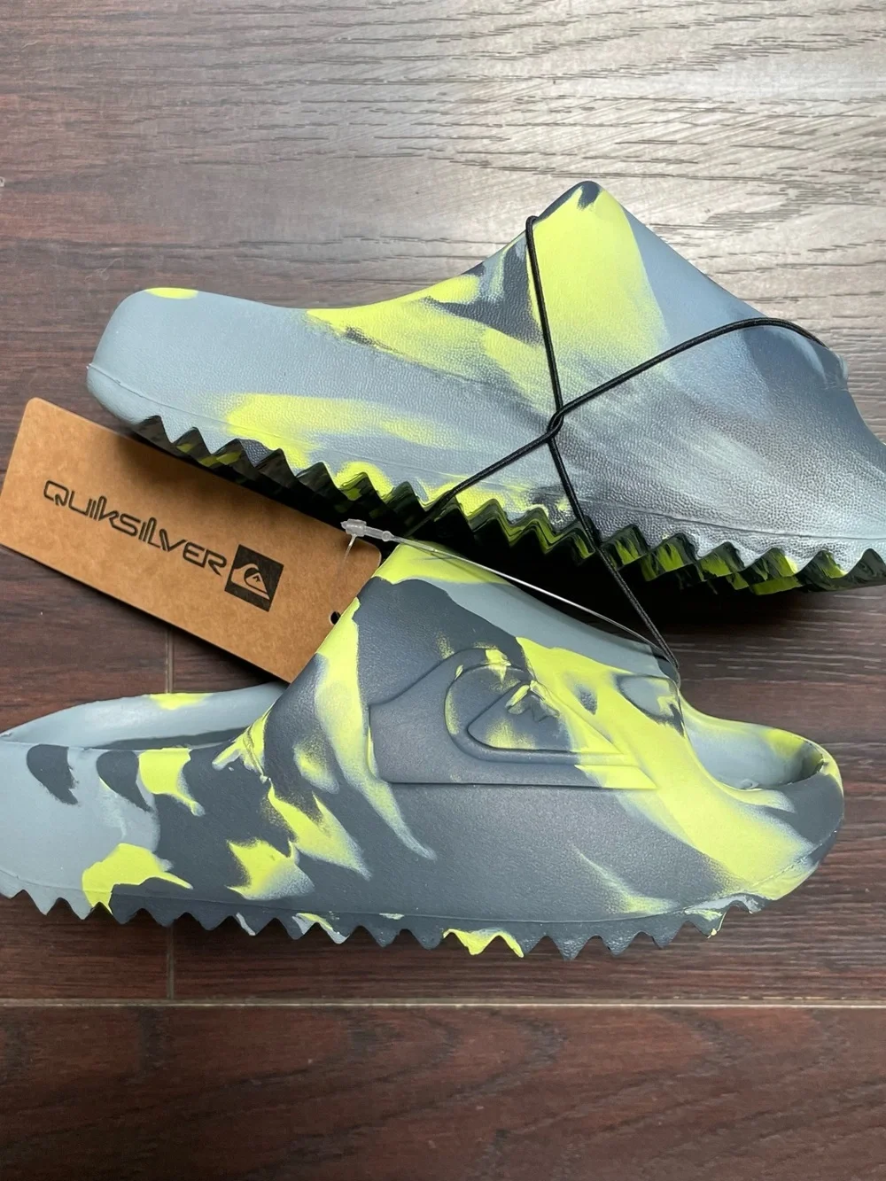 Quiksilver Kids Yellow & Gray Marbled Slide Sandals